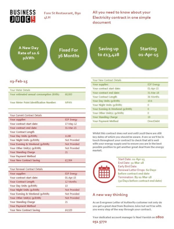 key facts statement business energy